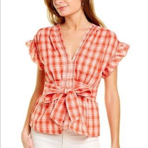 NWT Max Studio Ruffle V-Neck Top Size Small